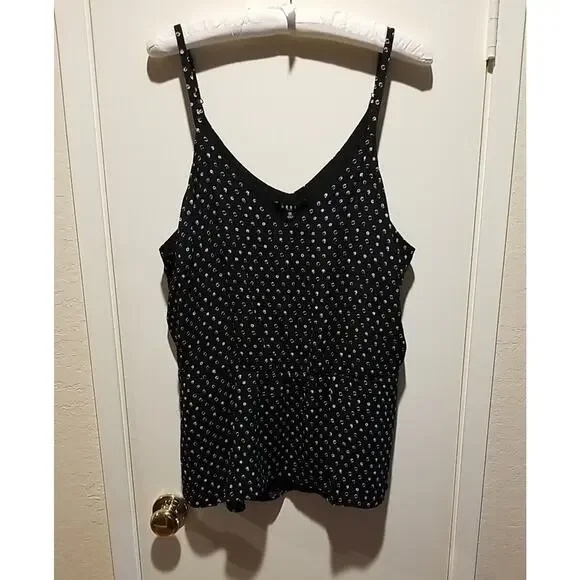 Rebel Wilson X Angels Polka Dot Black White Sleeveless Blouse Top 2X Retail $89 - Picture 4 of 12